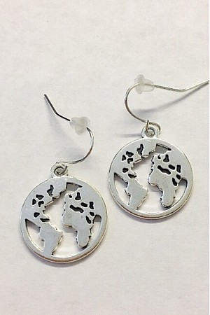World map earrings